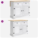 VidaXL Wózek Kuchenny 2 pcs Biały i wosk miodowy 112 x 70 x 91,5 cm