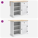 VidaXL Wózek Kuchenny 2 pcs Biały i wosk miodowy 112 x 70 x 91,5 cm