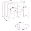 VidaXL Wózek Kuchenny PANAMA 2 pcs Wosk miodowy 112 x 77 x 90 cm