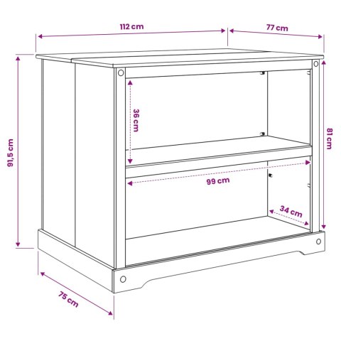 VidaXL Wózek Kuchenny z półką 2 pcs Wosk miodowy 112 x 77 x 91,5 cm