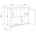 VidaXL Wózek Kuchenny z półką 2 pcs Wosk miodowy 112 x 77 x 91,5 cm