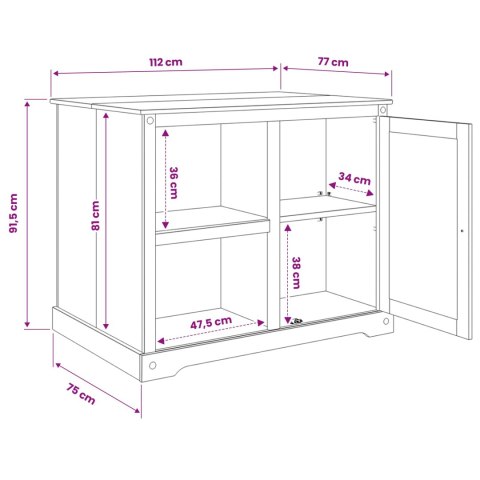 VidaXL Wózek Kuchenny z półką 2 pcs Wosk miodowy 112 x 77 x 91,5 cm