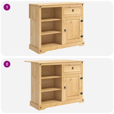 VidaXL Wózek Kuchenny z szufladą 2 pcs Wosk miodowy 112 x 70 x 91,5 cm