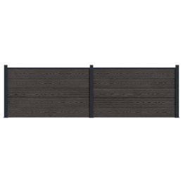 PANEL OGRODZENIOWY 2 EL. WPC I ALUMINIUM CZARNY 353X105CM