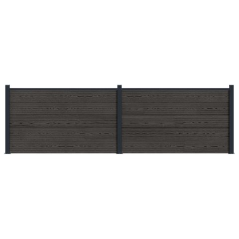 PANEL OGRODZENIOWY 2 EL. WPC I ALUMINIUM CZARNY 353X105CM