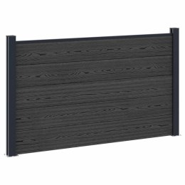 PANEL OGRODZENIOWY 2 EL. WPC I ALUMINIUM CZARNY 353X105CM