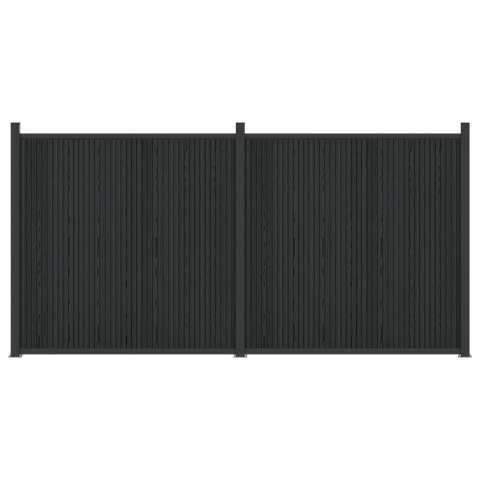PANEL OGRODZENIOWY 2 EL. WPC I ALUMINIUM CZARNY 355X186,5CM