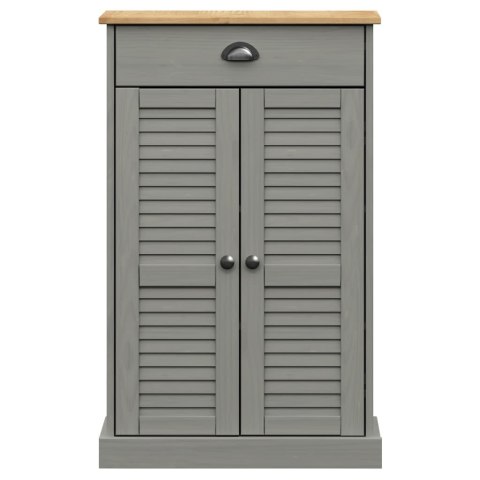 VidaXL Szafka na buty VIGO, szara, 60x35x96 cm, lite drewno sosnowe