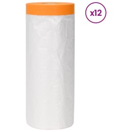 VidaXL Arkusz ochronny z taśmą klejącą 12 pcs 240 x 2000 cm HDPE