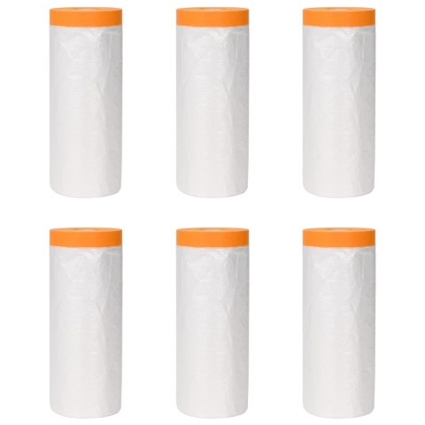 VidaXL Arkusz ochronny z taśmą klejącą 6 pcs 210 x 2000 cm HDPE
