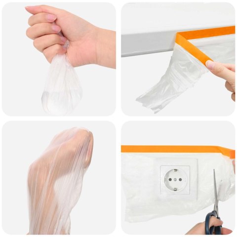 VidaXL Arkusz ochronny z taśmą klejącą 6 pcs 210 x 2000 cm HDPE