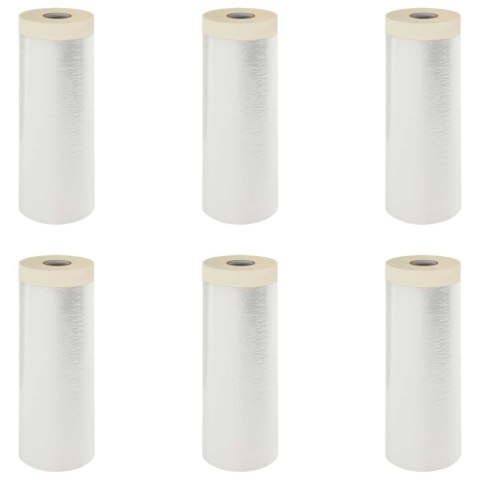 VidaXL Arkusz ochronny z taśmą klejącą 6 pcs 210 x 2000 cm HDPE