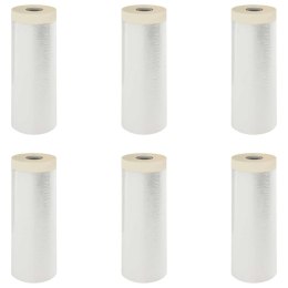 VidaXL Arkusz ochronny z taśmą klejącą 6 pcs 240 x 2000 cm HDPE