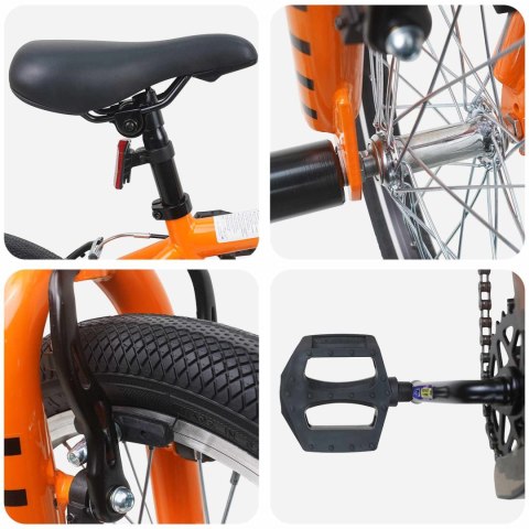 VidaXL BMX 16 Cali dla dzieci w wieku 5-8 lat pomarańczowy