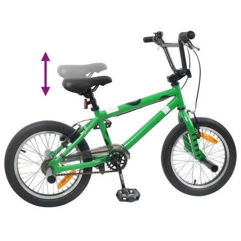 VidaXL BMX 16 Cali dla dzieci w wieku 5-8 lat zielony