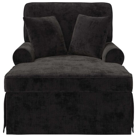 VidaXL Chaise Lounge z Fartuszkiem Czarny 157 x 91 x 91 cm ARES