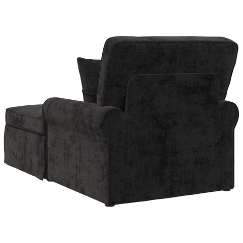 VidaXL Chaise Lounge z Fartuszkiem Czarny 157 x 91 x 91 cm ARES