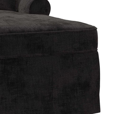VidaXL Chaise Lounge z Fartuszkiem Czarny 157 x 91 x 91 cm ARES