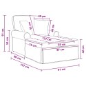 VidaXL Chaise Lounge z Fartuszkiem ciemnoszary 157 x 91 x 91 cm ARES