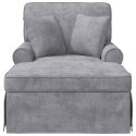 VidaXL Chaise Lounge z Fartuszkiem jasnoszary 157 x 91 x 91 cm ARES