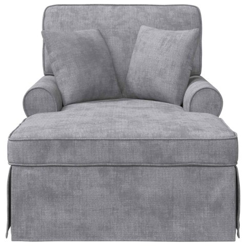 VidaXL Chaise Lounge z Fartuszkiem jasnoszary 157 x 91 x 91 cm ARES