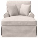 VidaXL Chaise Lounge z Fartuszkiem kremowy 157 x 91 x 91 cm ARES