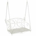 VidaXL Huśtawka Stal 105,5 x 61 x 56 cm Antyczna biel