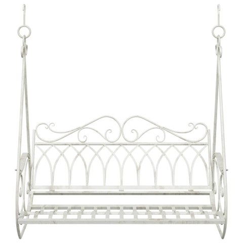 VidaXL Huśtawka Stal 112 x 60 x 126,5 cm Antyczna biel