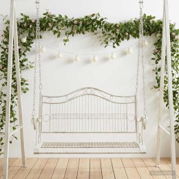 VidaXL Huśtawka Stal 115 x 61 x 63 cm Antyczna biel