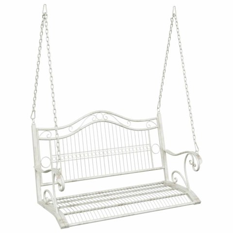 VidaXL Huśtawka Stal 115 x 61 x 63 cm Antyczna biel