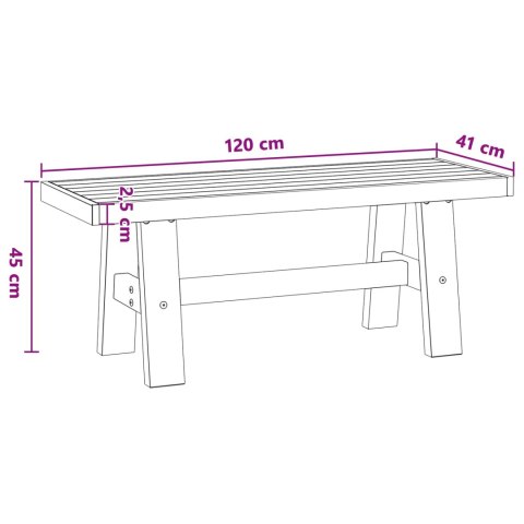 VidaXL Ławka jadalniana NOAIN 120 x 41 x 45 cm Lite drewno sosnowe