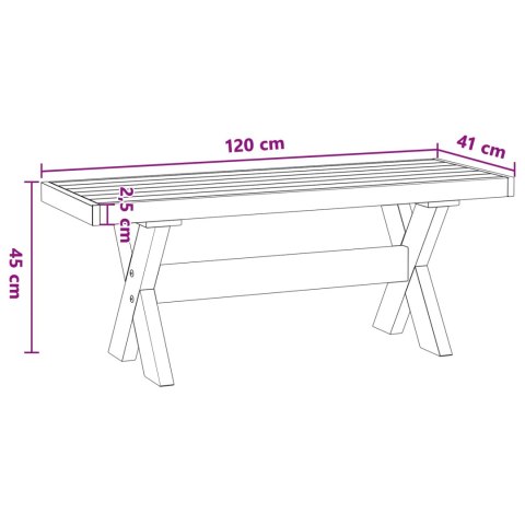 VidaXL Ławka jadalniana NOAIN 120 x 41 x 45 cm Lite drewno sosnowe