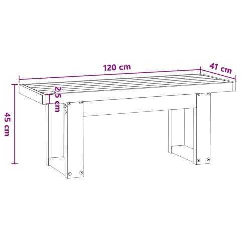 VidaXL Ławka jadalniana NOAIN 120 x 41 x 45 cm Lite drewno sosnowe