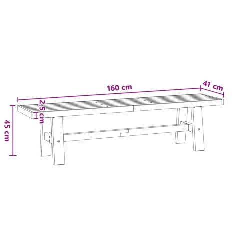VidaXL Ławka jadalniana NOAIN 160 x 41 x 45 cm Lite drewno sosnowe
