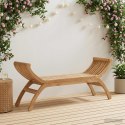 VidaXL Ławka ogrodowa 2 -Seater 126 cm Lite drewno teakowe naturalny
