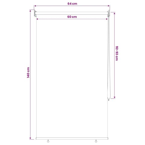 VidaXL Rolety z ochroną UV antracytowy 60 x 140 cm Poliester