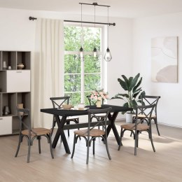 VidaXL Stół jadalny NOAIN 160 cm Lite drewno sosnowe Czarny