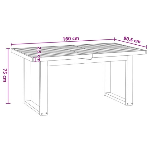VidaXL Stół jadalny NOAIN 160 cm Lite drewno sosnowe Czarny