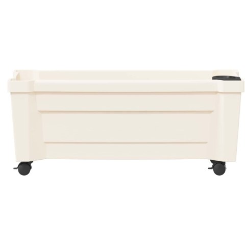 VidaXL Donica Calypso z kółkami Biały 79 x 35 x 33 cm PP