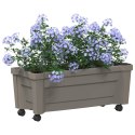 VidaXL Donica Calypso z kółkami Szary 79 x 35 x 33 cm PP