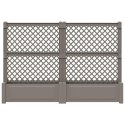 VidaXL Duża donica z trelisem 2 pcs Szary 200 x 43 x 133,5 cm PP