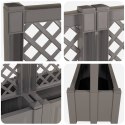 VidaXL Duża donica z trelisem 2 pcs Szary 200 x 43 x 133,5 cm PP