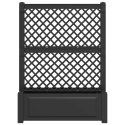 VidaXL Duża donica z trelisem antracytowy 99,5 x 43 x 133,5 PP