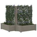 VidaXL Duża doniczka z trelą 2 pcs Szary 143 x 143 x 133,5 cm PP