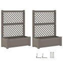 VidaXL Duża doniczka z trelą 2 pcs Szary 143 x 143 x 133,5 cm PP