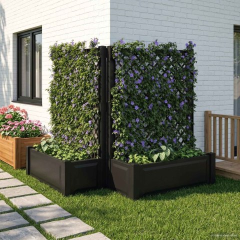 VidaXL Duża doniczka z trelą 2 pcs antracytowy 143 x 143 x 133,5 cm PP