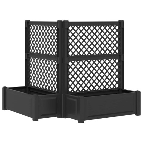 VidaXL Duża doniczka z trelą 2 pcs antracytowy 143 x 143 x 133,5 cm PP