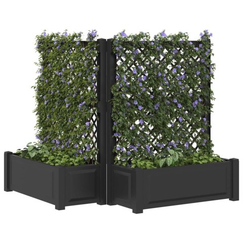 VidaXL Duża doniczka z trelą 2 pcs antracytowy 143 x 143 x 133,5 cm PP