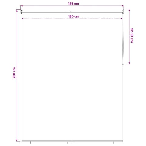 VidaXL Rolety z ochroną UV antracytowy 180 x 230 cm Poliester