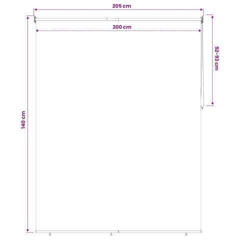 VidaXL Rolety z ochroną UV antracytowy 200 x 140 cm Poliester